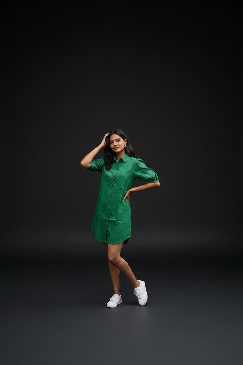 THE “VERDANT SCHOLAR” SHIRT DRESS