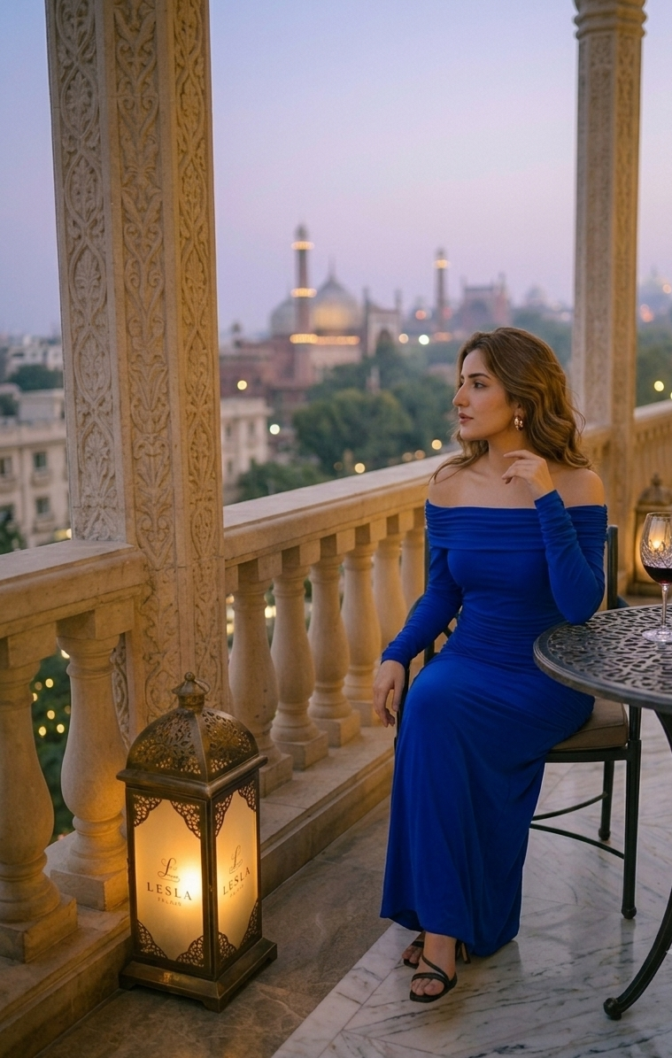 THE MIDNIGHT HORIZON OFF - SHOULDER GOWN