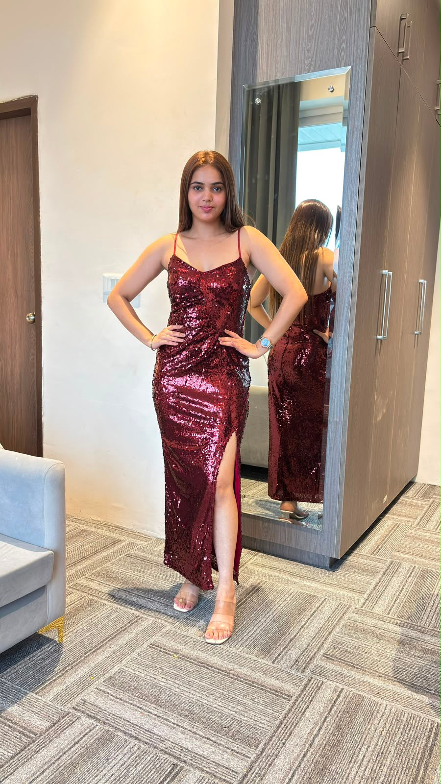 RUBY RADIANCE SEQUIN DRESS